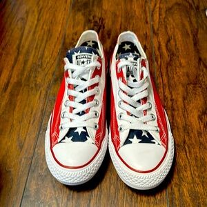 Unisex Converse Low Top American Flag Sneakers Womens 7.5 Men’s 5.5